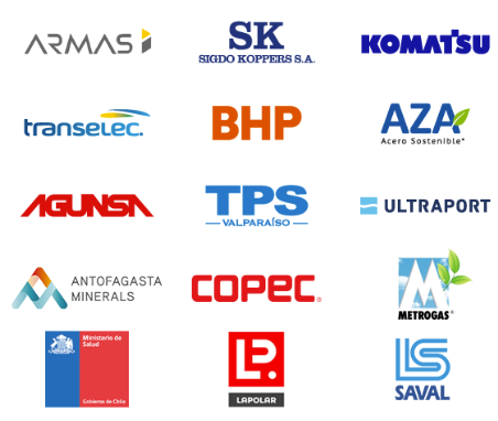 Clientes de MAS Consultores: Armas, Sigdo Koppers, Komatsu, Transelec, BHP, AZA Acero Sostenible, Agunsa, TPS Valparaíso, Ultraport, Antofagasta Minerals, Copec, Metrogas, Ministerio de Salud Chile, La Polar y Saval.